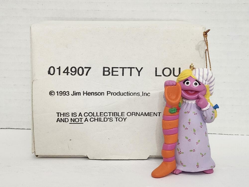 1993 Grolier Betty Lou Sesame Street Christmas Ornament Jim Henson Boxed